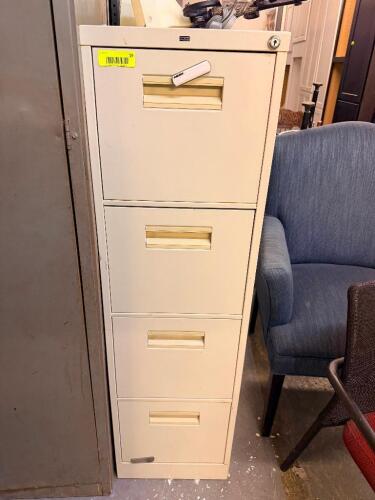 FOUR DRAWER METAL FILE CABINET ( TAN )