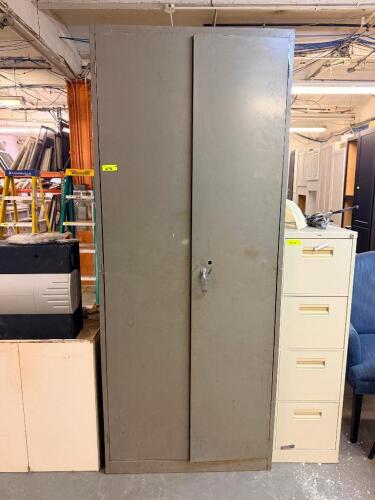 30" TWO DOOR METAL STORAGE CABINET.