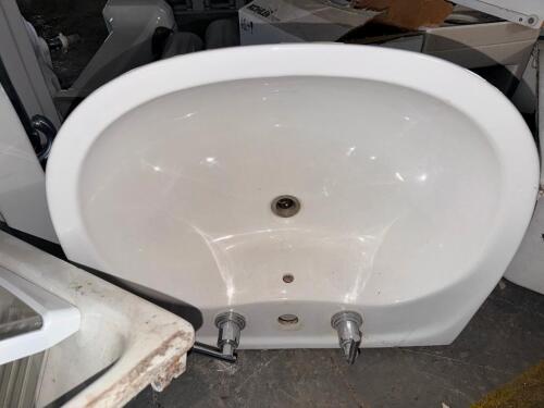 (2) PORCELAIN PEDESTAL SINKS.