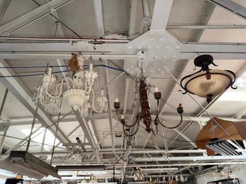 (2) ASSORTED LIGHT FIXTURES.