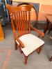7-PIECE WOOD DINING SET INCLUDING EXTENSION TABLE, SIX CHAIRS (TWO ARMCHAIRS AND FOUR SIDE CHAIRS). FEATURES TURNED LEGS, SLAT-BACK CHAIRS, AND PADDED UPHOLSTERED SEATS. - 2