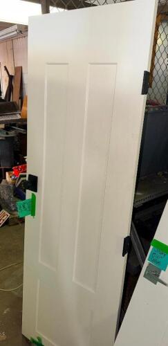 NEW WHITE INTERIOR DOOR W/ HARDWARE.