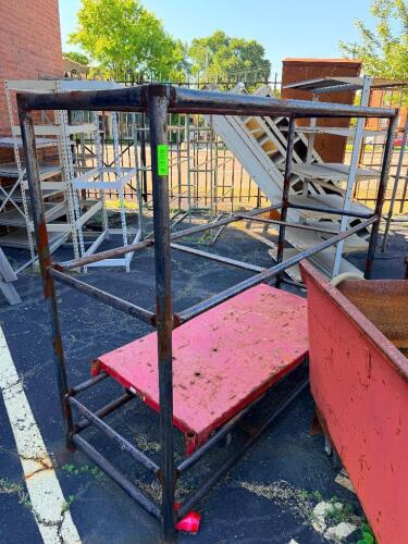 60" METAL PIPE SHELVING UNIT.