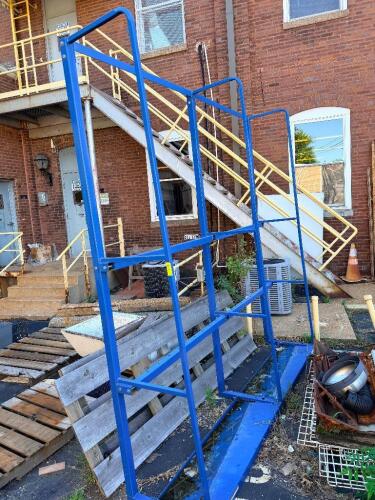 (2) 48 X 8' BLUE METAL MATERIAL RACKING SECTIONS.