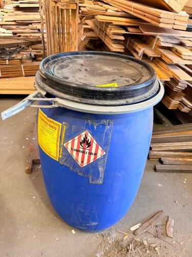 BARREL W/ CONTENTS - SPENT C BATTERIES.