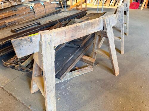 (2) WOODEN SAW HORSES