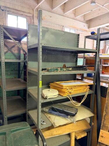 36" METAL PARTS SHELF W/ CONTENTS.