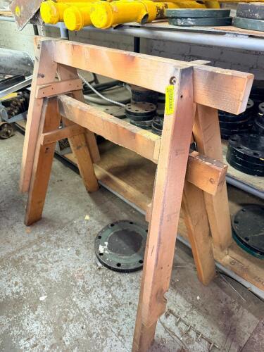 (2) WOODEN SAW HORSES