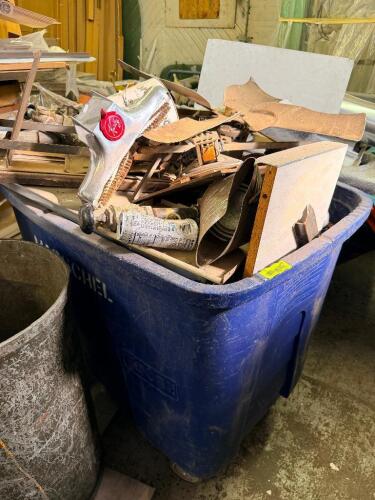 PLASTIC HOPPER CART AND CONTENTS - ASSORTED SCRAP METAL