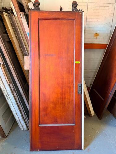(3) VINTAGE RECLAIMED SOLID MAHOGANY DOOR.
