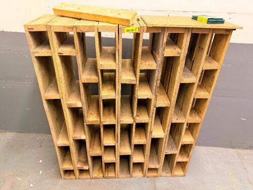 (2) CUSTOM BUILT WOODEN CUBBY SHELVES