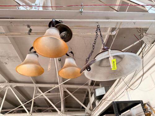 (2) ASSORTED LIGHT FIXTURES.