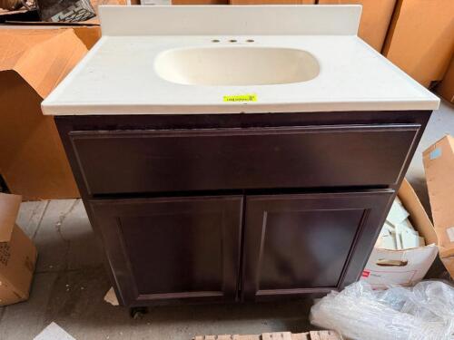 30" VANITY CABINET W/ CULTURED STONE SINK TOP