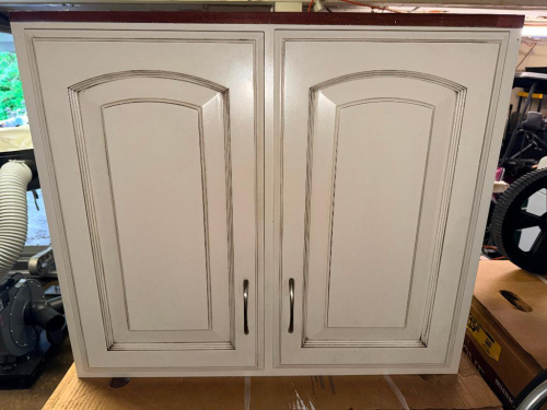 24" TOP MOUNT TWO DOOR CABINET ( OFF WHITE )