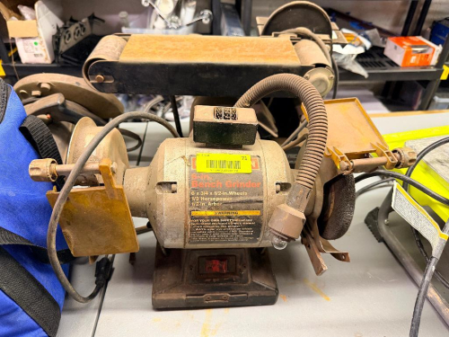 6" BENCH GRINDER WITH BELT SANDER.