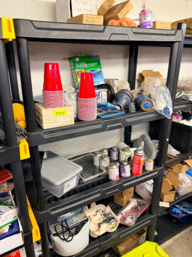 CONTENTS OF SHELF - ASSORTED HARDWARE.