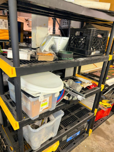 CONTENTS OF SHELF - ASSORTED HARDWARE.