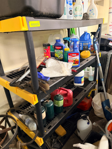 36" FOUR TIER BLACK PLASTIC SHELF