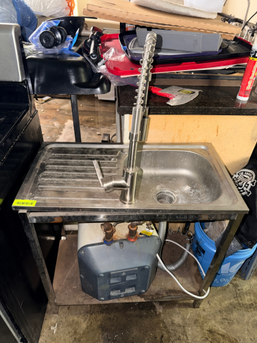 24" STAINLESS SINK W/ DRY BOARD AND SPRAYER