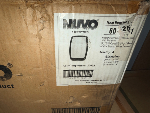 (4) RECTANGULAR WALL/CEILING LIGHT FIXTURES WITH PHOTOCELL,