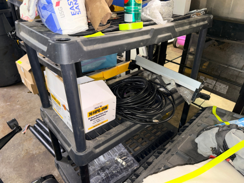 36" THREE TIER HALF SIZE PLASTIC SHELF.