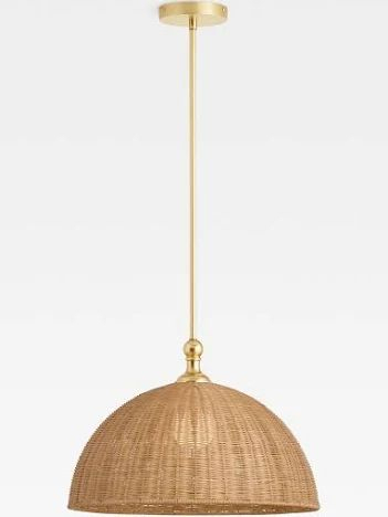 (2) GLOBE CORBIN 1-LIGHT WOVEN PENDANT LIGHT FIXTURES