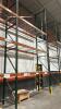 (5) 10 FT SECTION OF TEAR DROP INDUSTRIAL PALLET RACKING. INCLUDING: 7 UPRIGHTS, 30 CROSS BEAMS, AND 30 WIRE MESH DECKING. - 5