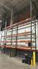 (4) 10 FT SECTION OF TEAR DROP INDUSTRIAL PALLET RACKING. INCLUDING: 7 UPRIGHTS, 30 CROSS BEAMS, AND 30 WIRE MESH DECKING.
