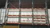 (3) 10 FT SECTION OF TEAR DROP INDUSTRIAL PALLET RACKING. INCLUDING: 4 UPRIGHTS, 24 CROSS BEAMS, AND 24 WIRE MESH DECKING.