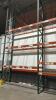 (3) 10 FT SECTION OF TEAR DROP INDUSTRIAL PALLET RACKING. INCLUDING: 4 UPRIGHTS, 24 CROSS BEAMS, AND 24 WIRE MESH DECKING. - 4