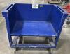 (1) BLUE INDUSTRIAL WOODEN UTILITY CART