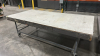 (1) LARGE ROLLING WORK TABLE WITH METAL FRAME