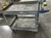 (1) GRAY PLASTIC 2 SHELF UTILITY CART