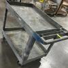 (1) GRAY PLASTIC 2 SHELF UTILITY CART - 2