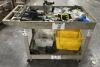(1) PLASTIC UTILITY CART WITH ASSORTED ELECTRICAL AND MECHANICAL PARTS,