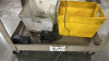 (1) PLASTIC UTILITY CART WITH ASSORTED ELECTRICAL AND MECHANICAL PARTS, - 3