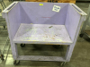 (1) LAVENDER WOOD INDUSTRIAL ROLLING CART