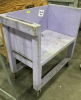 (1) LAVENDER WOOD INDUSTRIAL ROLLING CART - 2