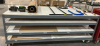 (1) LARGE ROLLING WORK TABLE WITH SHELVES