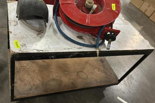 (1) WELDING TABLE WITH STEEL FRAME