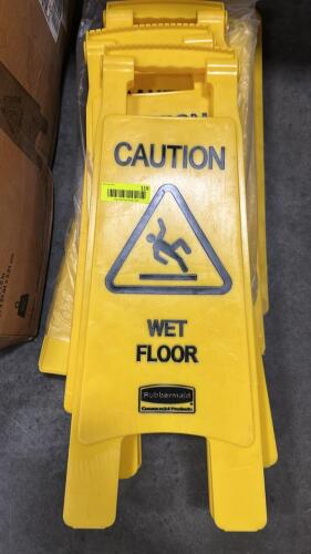 (6) RUBBERMAID COMMERCIAL FOLDING WET FLOOR SIGNS