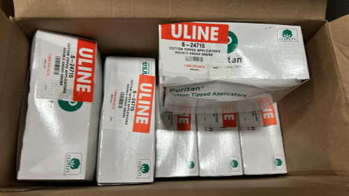 (1) ASSORT LOT OF ULINE S24715 COTTON TIPPED APPLICATORS