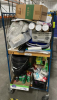 (1) ROLLING UTILITY CART WITH 2 SHELVES WITH ASSORTED CONTENTS
