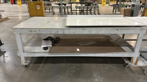 (1) ROLLING HEAVY DUTY INDUSTRIAL WORK BENCH WITH SHELF