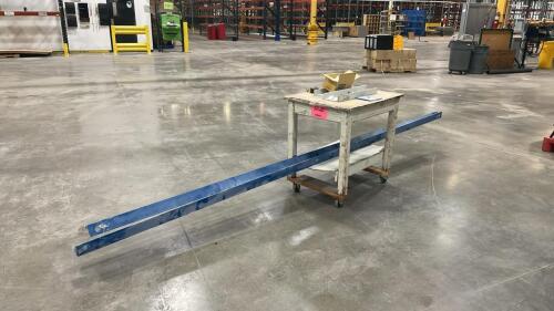 (1) LOT OF WOODEN ROLLING CART AND INDUSTRAIL PARTS