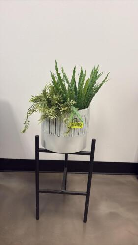 (1) POTTED PLANT AND STAND