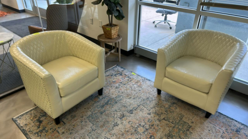 (2) WHITE ACCENT CHAIRS