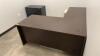 (1) L-SHAPED DESK WITH FILING CABINET AND TRASH CAN