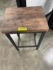 (1) SIDE TABLE WITH WOOD FINISH TOP & METAL FRAME