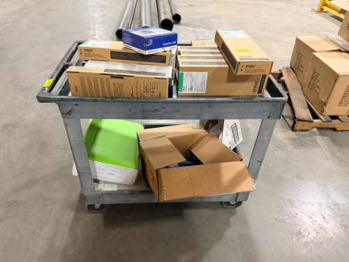 GREY PLASTIC UTILITY CART.